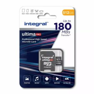 Carte microSD Ultima Pro 512Go haute vitesse 180Mb/s V30 UHS-I U3 - Intégral