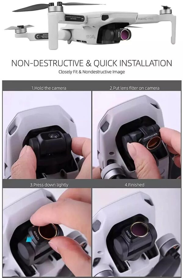 Kit de 4 filtres ND PL pour DJI Mini 2, Mini 2 SE, Mavic Mini et Mini SE - Sunnylife – Image 5